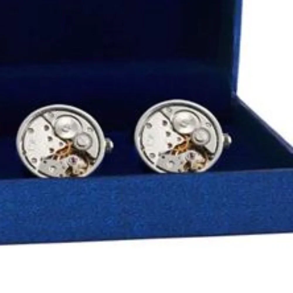 Men's Cufflinks Watch Movement Design Brass Cuff Links